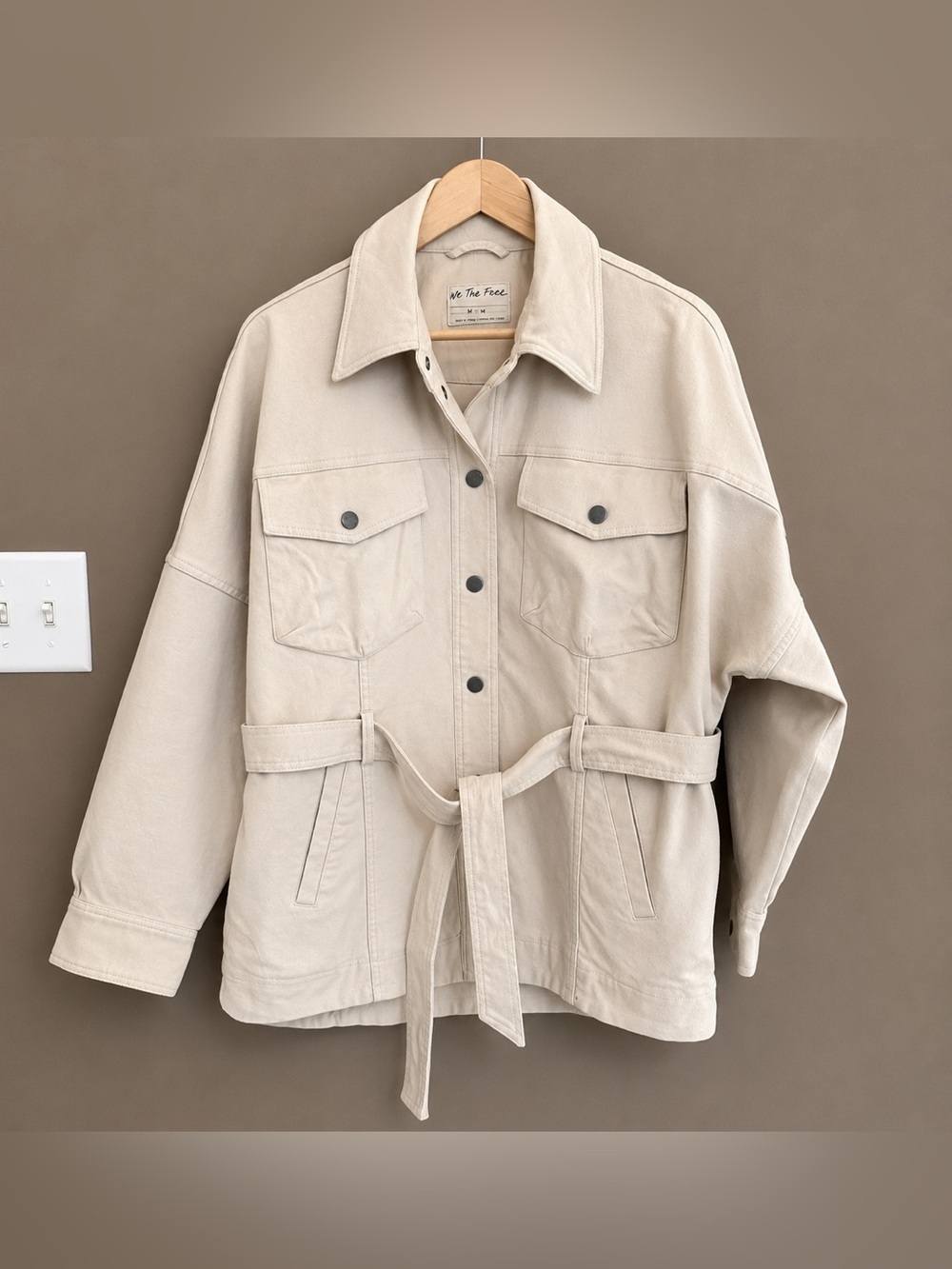 Free People We The Free Clyde Shirt Jacket • Cream • Medium - Picture 3 of 4